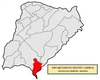 Департамент  Монте-Касерос на карте