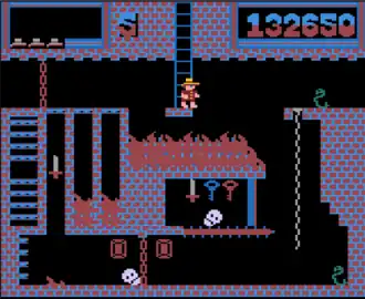 Снимок из игры Montezuma's Revenge (версия для Atari 8-bit)