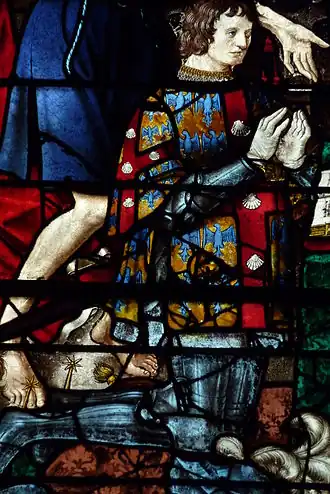 Изображение Ги XVI де Лаваля на витраже в коллегиальной церкви Святого Мартина в Монморанси