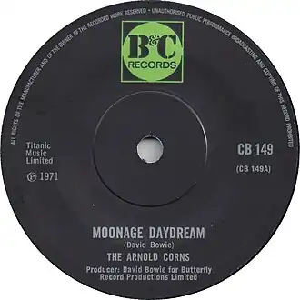 Обложка сингла Arnold Corns «Moonage Daydream» (1971)