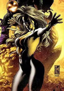 Мунстоун на панели из Thunderbolts #115 (Август, 2007)Художник Симоне Бьянки.