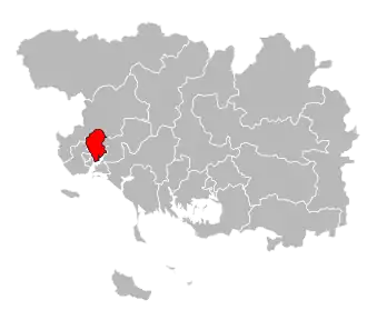 Кантон на карте департамента Морбиан
