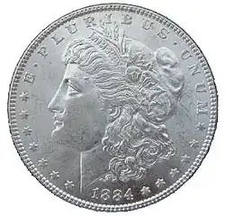 Решка Серебряного моргановского доллара, 1921