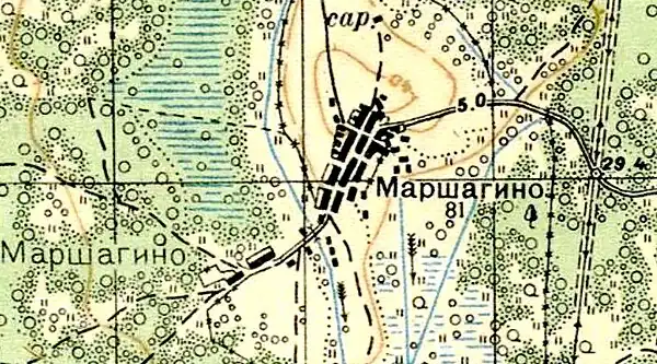 План деревни Моршагино. 1941 год