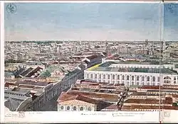 Лист 5. Улица Ильинка с церковью Ильи-Пророка, в честь которой названа, и Старым Гостиным двором.