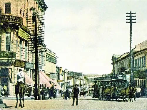 Шестой трамвай на площади Дзержинского. 1930