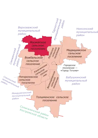 Муниципальное образование «Мосеевское» на карте