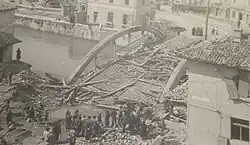 Пограничный мост через реку Риечина (Риечица). Граница Фиуме-Сушак. 1945 год