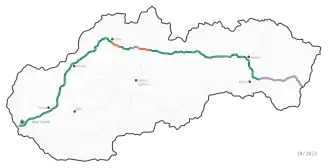 Карта строительства автомагистрали D1