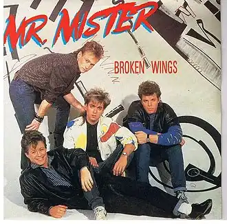 Обложка сингла Mr. Mister «Broken Wings» (1985)