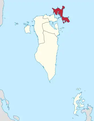 Мухафаза Мухаррак на карте