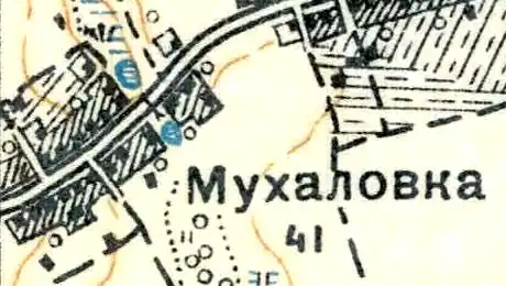 План деревни Мухоловка. 1939 год