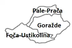 Боснийско-Подринский кантон на карте