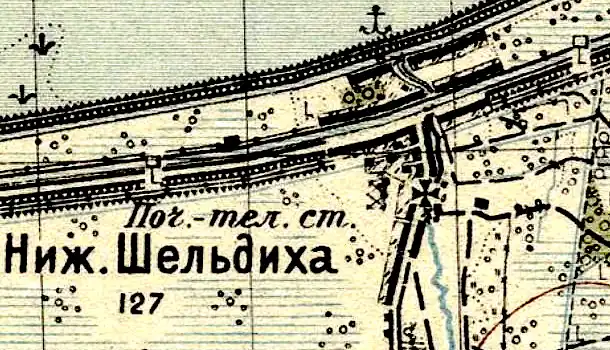 План деревни Нижняя Шальдиха. 1941 год