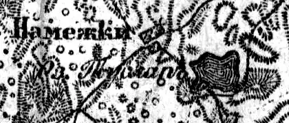 Деревня Намежки на карте 1919 года