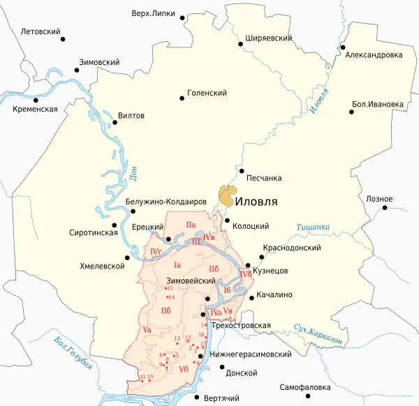 Карта-схема парка на территории Иловлинского района