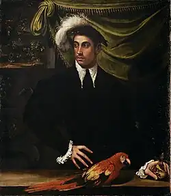 Николо дель Аббате, Молодой человек с попугаем