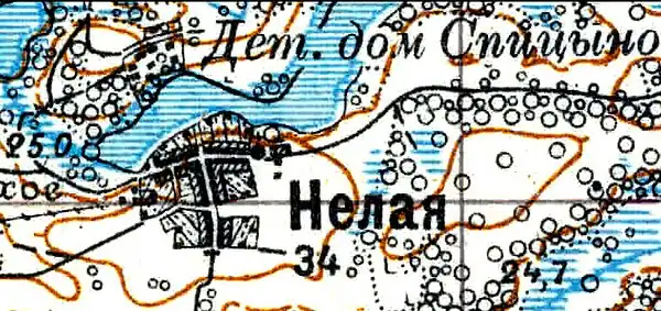 Деревня Нелаи карте 1926 года