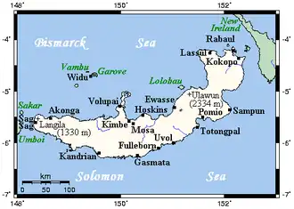 Расположение провинции Новая Британия