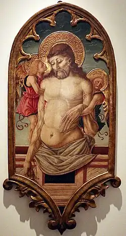 «Муж скорбей с двумя ангелами» Николя ди Маэстро Антонио д'Анкона (около 1490)