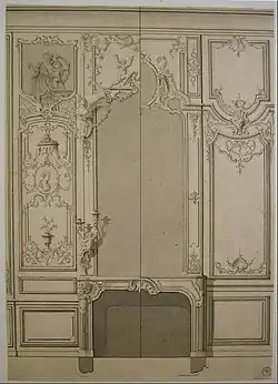 Проект оформления камина. Ок. 1725 г. Смитсоновский музей дизайна Купер Хьюитт, Нью-Йорк