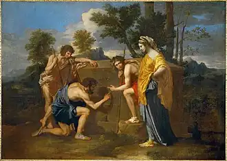 Н. ПуссенАркадские пастухи (Et in Arcadia Ego), 2-й вариант 1638—1639. Лувр, Париж