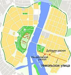 На карте города