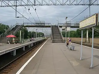 Вид с ныне снесённой платформы в сторону Москвы