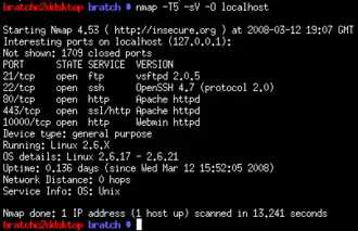 Скриншот программы Nmap