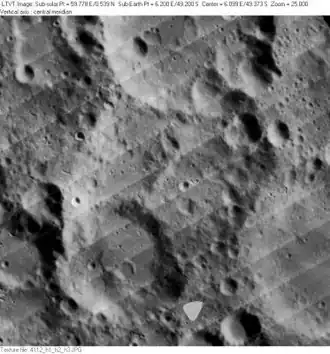 Снимок зонда Lunar Orbiter – IV. Кратер Гераклит в центре снимка.