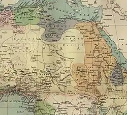 Нубия на карте Африки 1885 г.