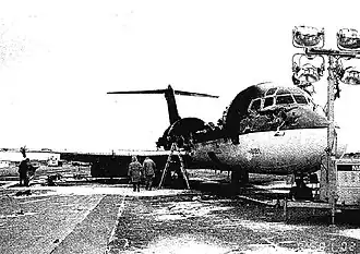 Последствия катастрофы (обгоревший фюзеляж рейса 1482)