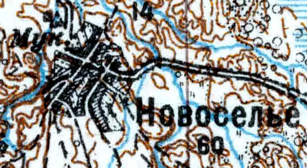 Деревня Новоселье на карте 1926 года