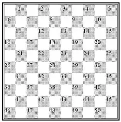 Пронумерованные чёрные клетки