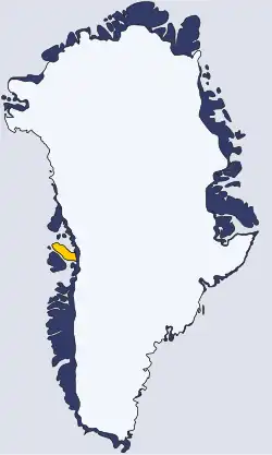 Полуостров Нууссуак выделен жёлтым