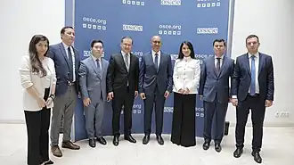 Команда АИМК вместе с представителем ОБСЕ по свободе СМИ Арлемом Дезиром