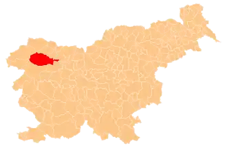 Расположение общины Бохинь на карте Словении