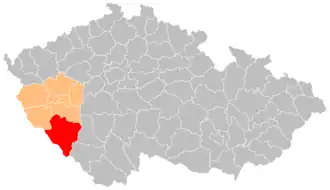 Район Клатови на карте