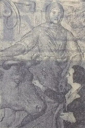 О. В. Лишева работает над барельефом павильона Московской области на ВСХВ