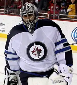 Ондржей Павелец в составе «Виннипег Джетс» в 2014 году.