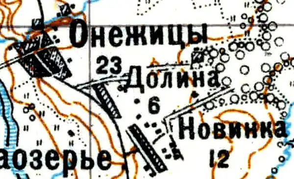 Деревня Онежицы карте 1926 года
