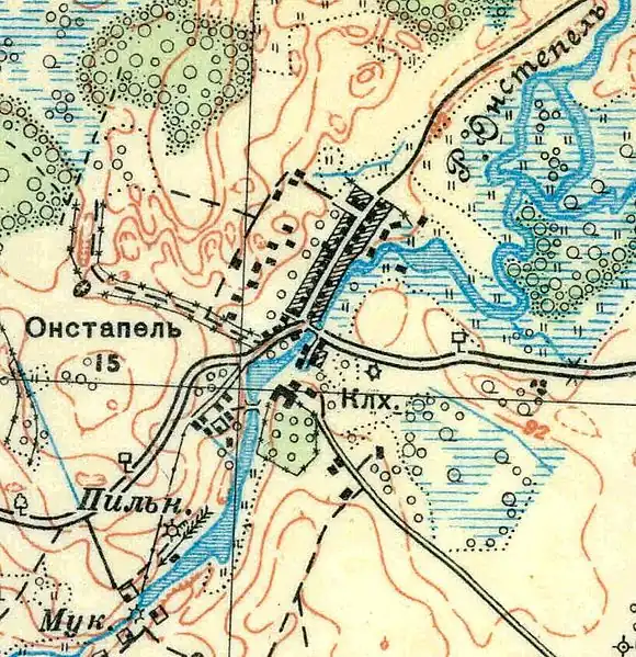 План деревни Онстопель. 1930 год