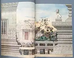 Люсьен Фурнеро, Ангкор-Ват. Чернила и акварель, март 1889 года. Библиотека Национальной высшей школы изящных искусств, Париж.