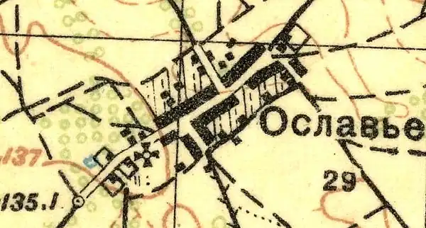 План села Ославье. 1930 год