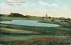 Отепяэская церковь и гора Линнамяги (почтовая открытка, до 1913 г.)