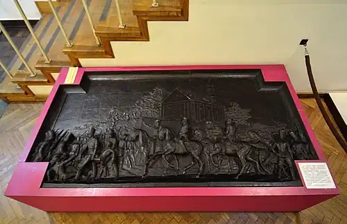 Барельеф «Штурм Варшавы» (единственный сохранённый фрагмент памятника) в экспозиции Музея Войска Польского