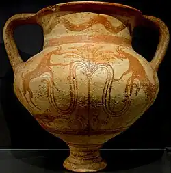 Античный «кратер с двумя козлами». Позднеминойский период. Ок. 1400–1200 гг. до н. э. Керамика. Лувр, Париж