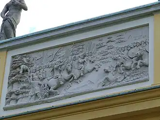 Битва поляков с татарами на барельефе Вилянувского дворца