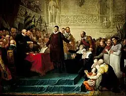 Вильгельм I Оранский спорит с гентскими кальвинистами (руководителями Кальвинистской республики Гента) в 1578 году