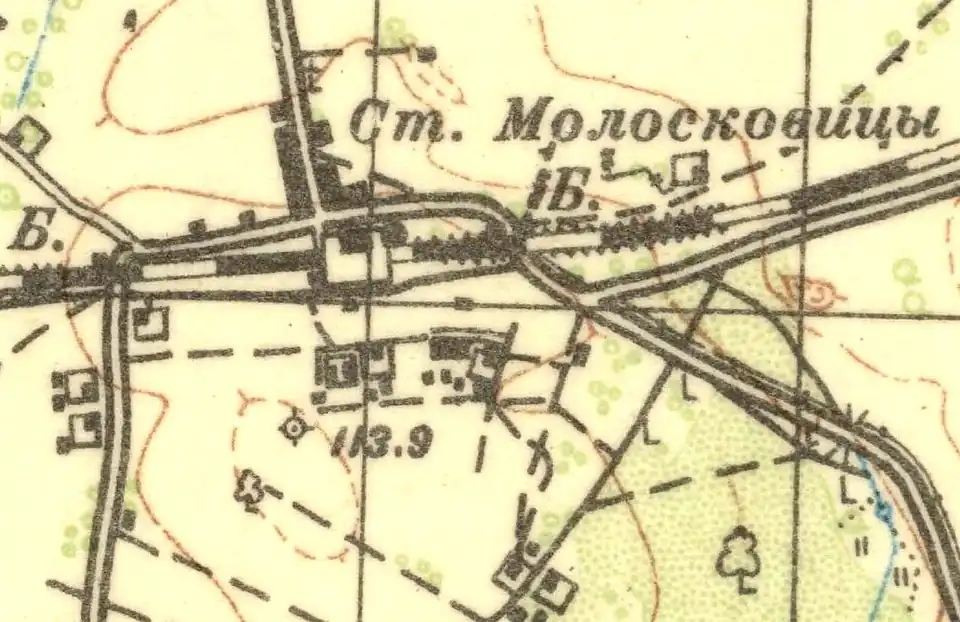 План посёлка Молосковицы. 1930 год